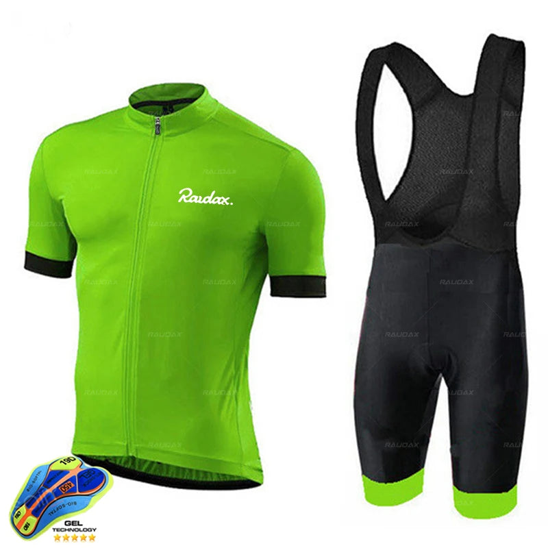 Raudax Cycling Clothing 2025 red colour Ropa Ciclismo Hombre Short Sleeve Cycling Jersey Set Mtb Bike Uniforme Maillot Ciclismo