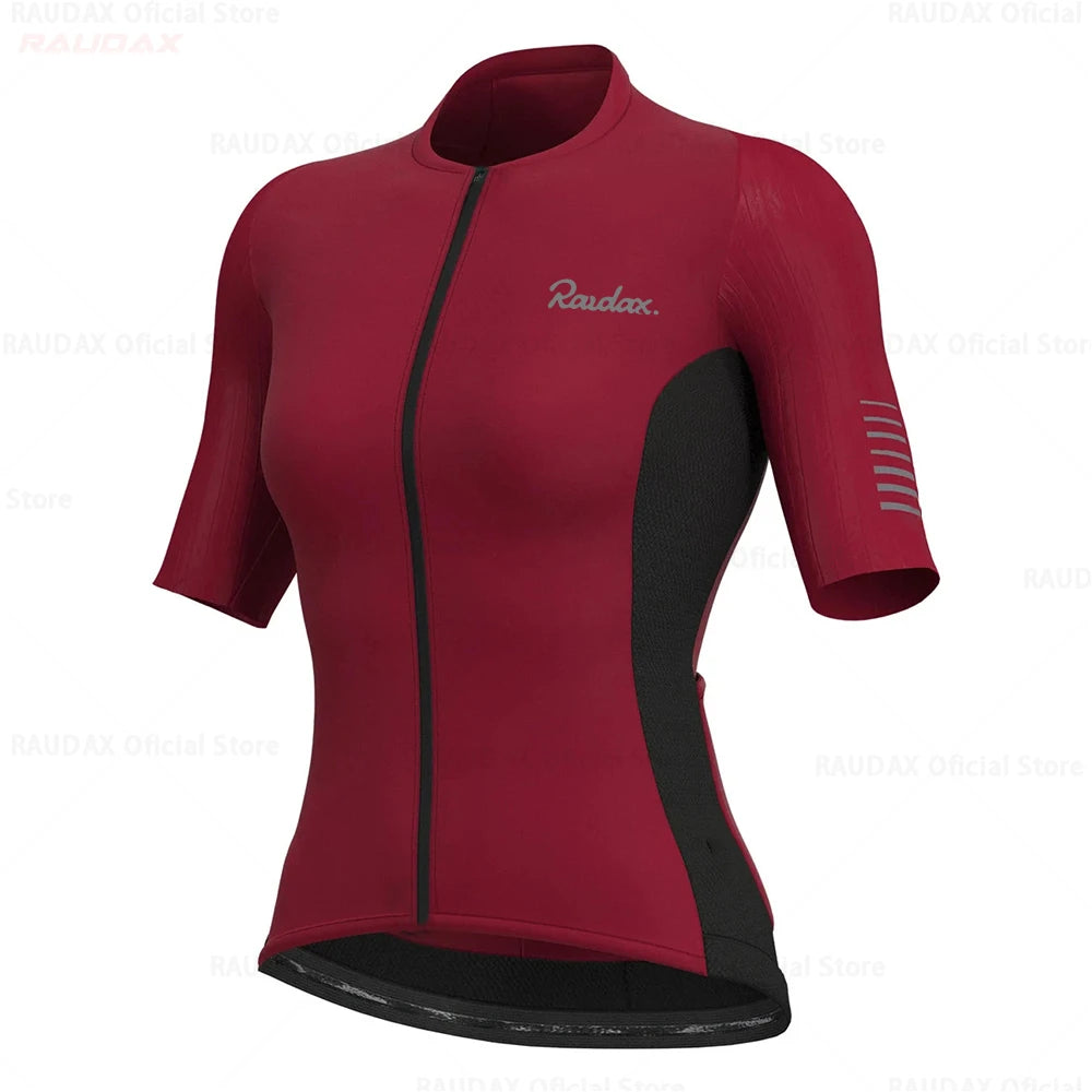 Women Cycling Clothing 2025 Raudax Ropa Ciclismo Mujer Short Sleeve Cycling Jersey Mtb Bike Uniforme Maillot Ciclismo Triathlon