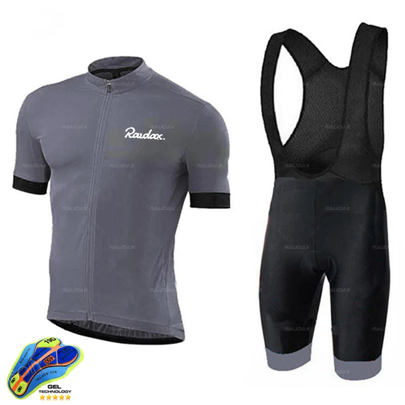 Raudax Cycling Clothing 2025 red colour Ropa Ciclismo Hombre Short Sleeve Cycling Jersey Set Mtb Bike Uniforme Maillot Ciclismo