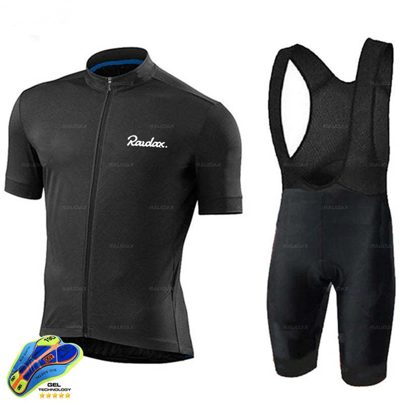 Raudax Cycling Clothing 2025 red colour Ropa Ciclismo Hombre Short Sleeve Cycling Jersey Set Mtb Bike Uniforme Maillot Ciclismo
