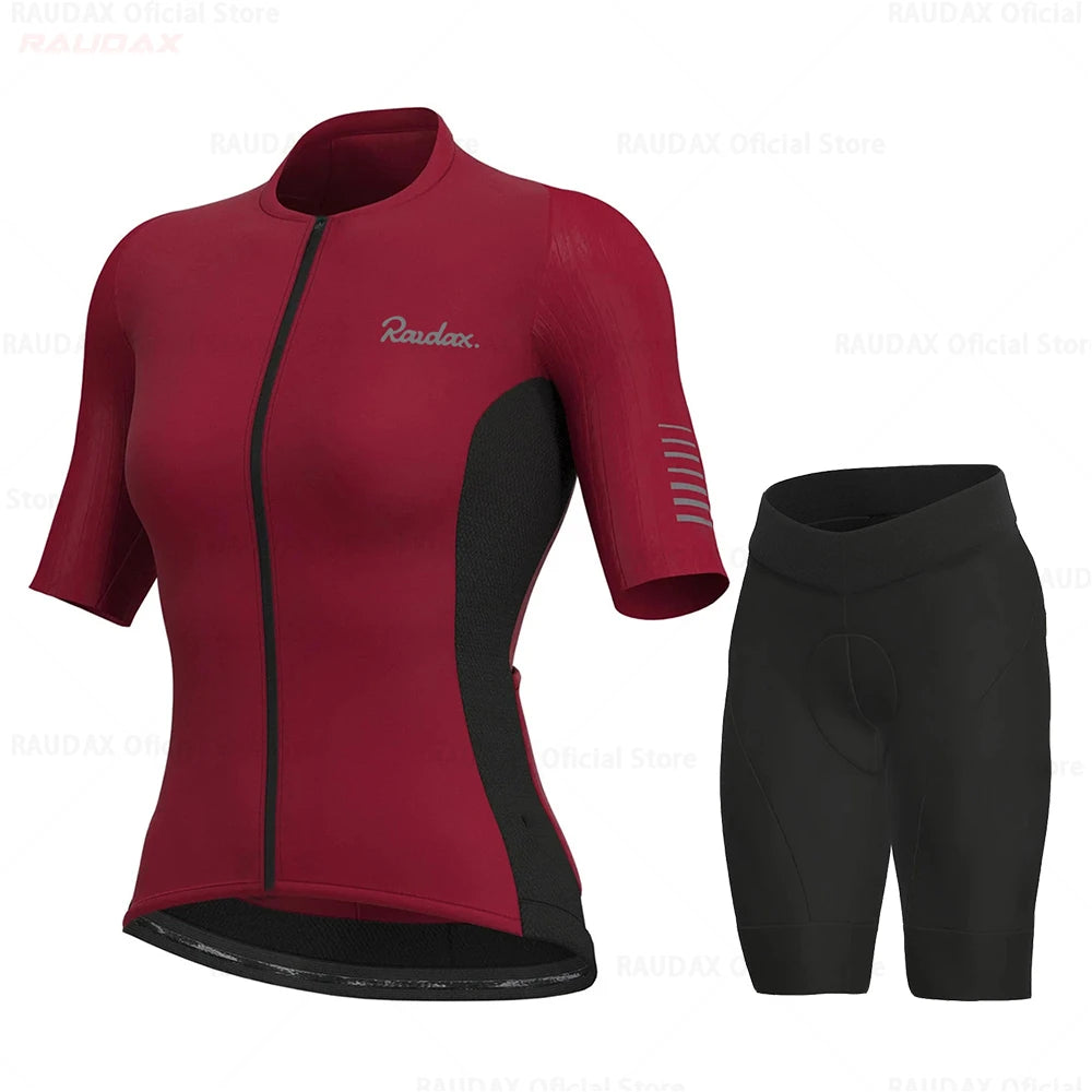 Women Cycling Clothing 2025 Raudax Ropa Ciclismo Mujer Short Sleeve Cycling Jersey Mtb Bike Uniforme Maillot Ciclismo Triathlon
