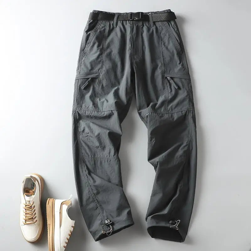 Outdoor Workwear Pants Men's Loose Fleece Lined Thick Soft  Hiking Pants Windproof Waterproof Polyester Fiber Straight Leg
