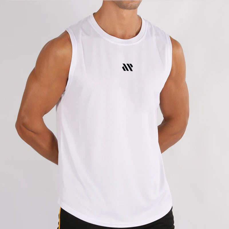 GITF Men's Bodybuilding Vest Gym Workout Mesh Fitness Sleeveless shirt Running wear Stringer Single shirt Summer Accident vest