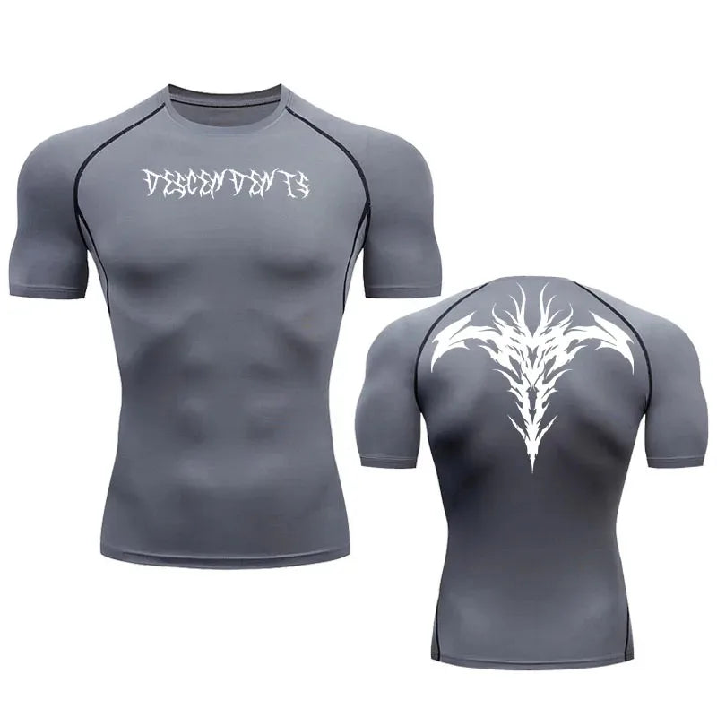 Camiseta Deportiva para Hombre Compresión Alta Elasticidad Cómoda Secado Rápido Ajuste Ceñid Transpirable Absorbe la Humedad