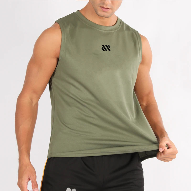 GITF Men's Bodybuilding Vest Gym Workout Mesh Fitness Sleeveless shirt Running wear Stringer Single shirt Summer Accident vest