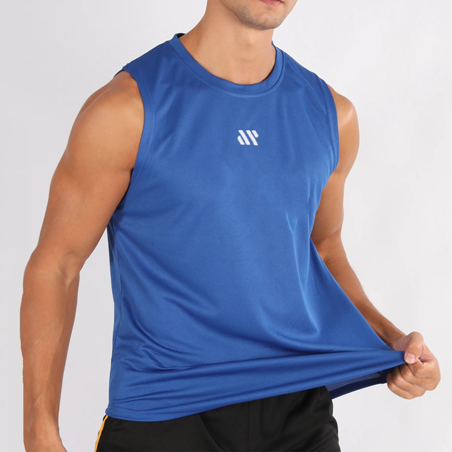 GITF Men's Bodybuilding Vest Gym Workout Mesh Fitness Sleeveless shirt Running wear Stringer Single shirt Summer Accident vest