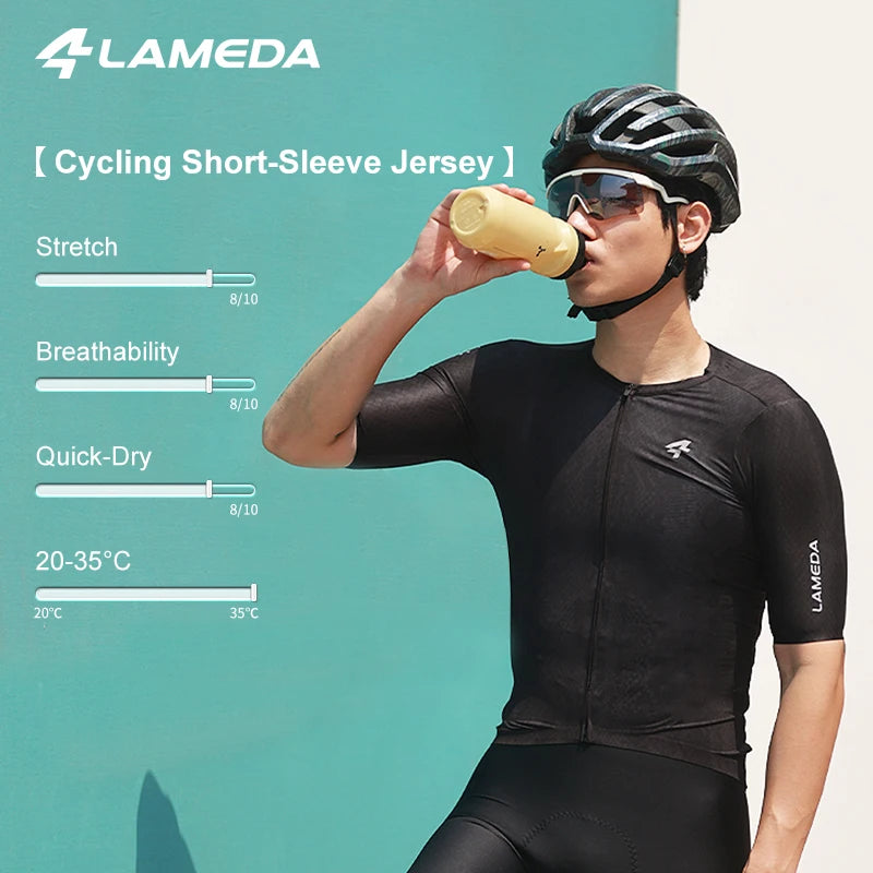 LAMEDA 2025 Cycling Jersey Breathable Summer Road Bike Clothes Riding Biking Outdoor Sports MTB Short Sleeve Men's Bicycle Shirt