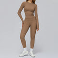 long sleeves ropa deportiva mujer Custom workout wear suit women sportswear set activewear high waist fitness yoga sets women