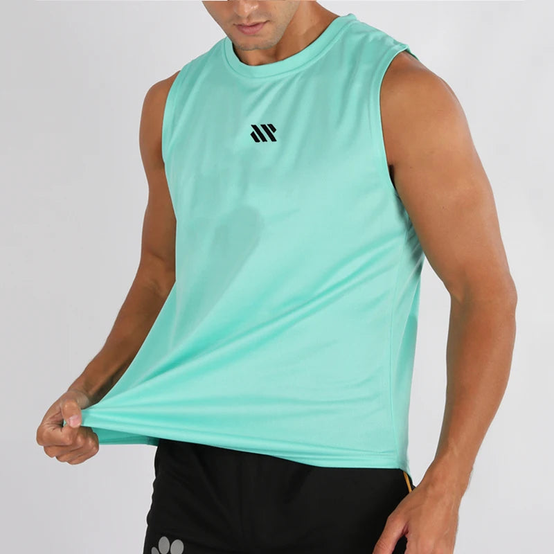 GITF Men's Bodybuilding Vest Gym Workout Mesh Fitness Sleeveless shirt Running wear Stringer Single shirt Summer Accident vest