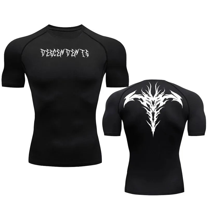 Camiseta Deportiva para Hombre Compresión Alta Elasticidad Cómoda Secado Rápido Ajuste Ceñid Transpirable Absorbe la Humedad