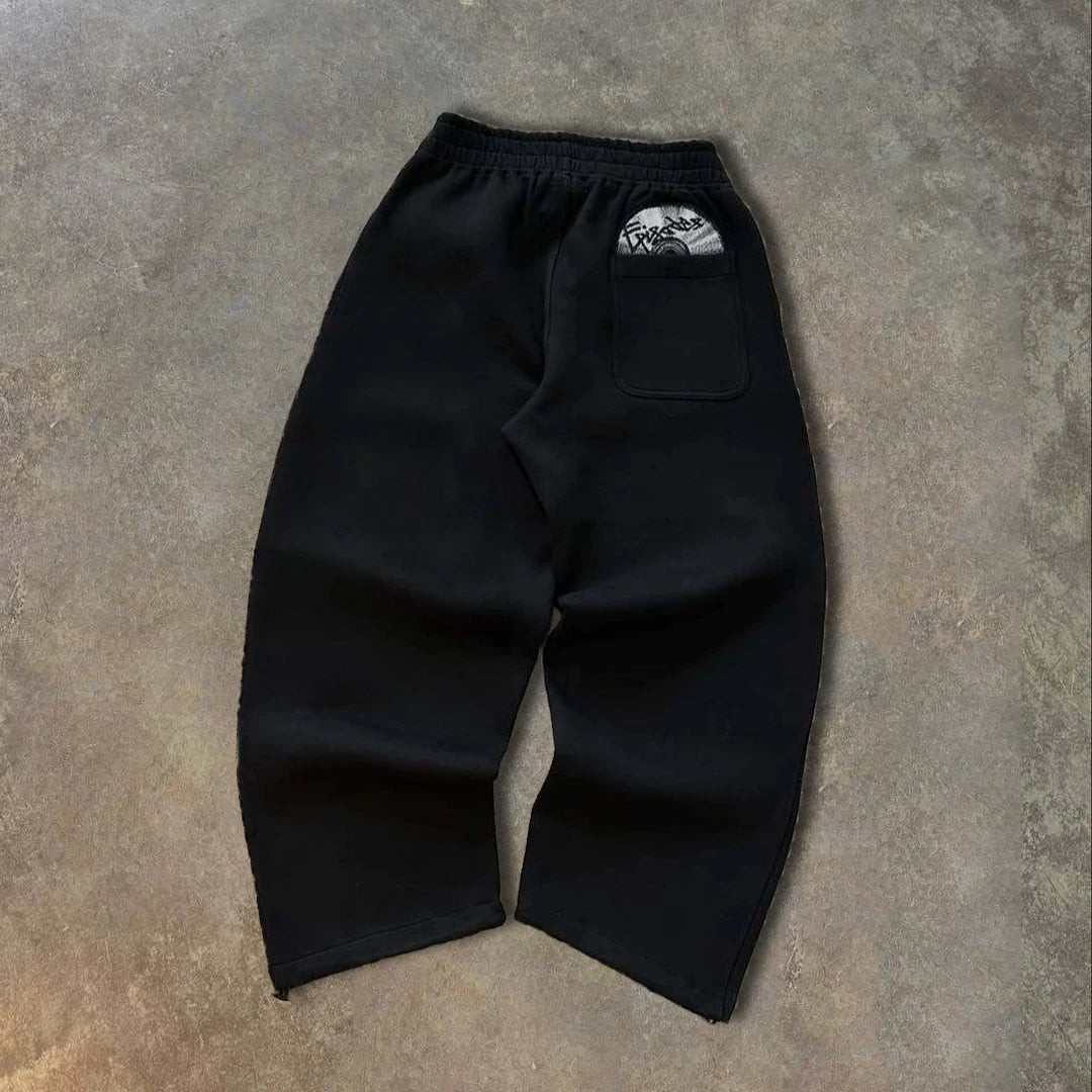 Fashionable Street Style Embroidered Sweatpants Autumn Winter Casual Pants Versatile Personality Couple's Pan