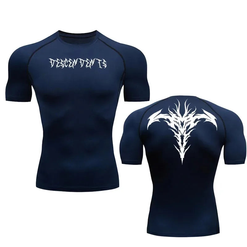 Camiseta Deportiva para Hombre Compresión Alta Elasticidad Cómoda Secado Rápido Ajuste Ceñid Transpirable Absorbe la Humedad
