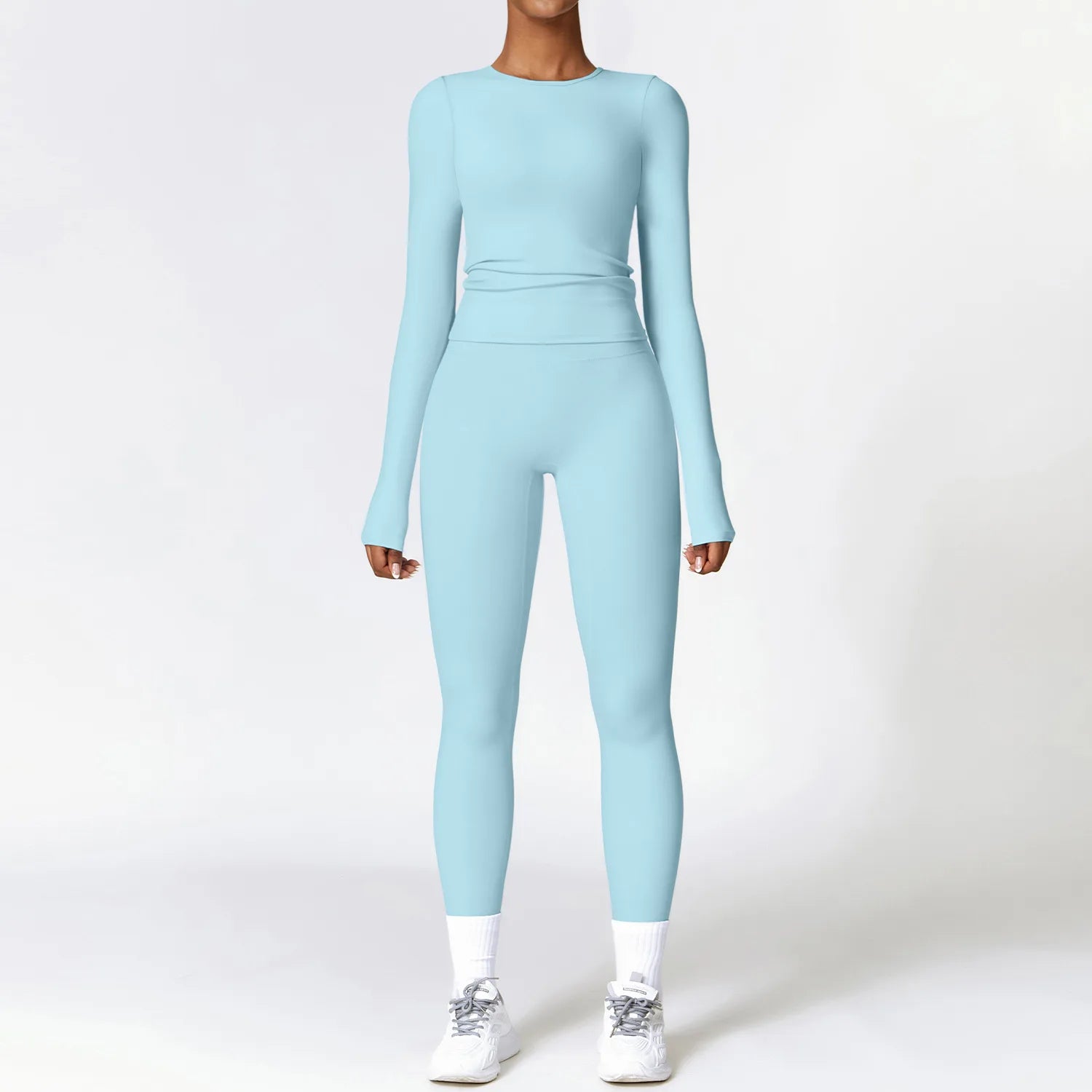 long sleeves ropa deportiva mujer Custom workout wear suit women sportswear set activewear high waist fitness yoga sets women
