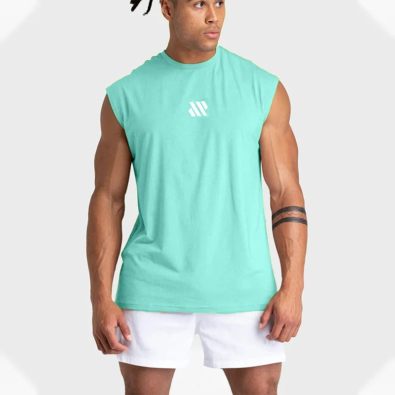 Men's Sleeveless Sports Shirt, Gym Fitness, Running, Quick Drying Vest, Breathable, Loose, Training, Summer Men's Wear